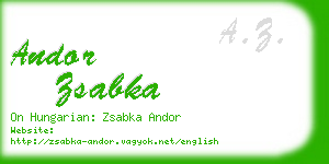 andor zsabka business card